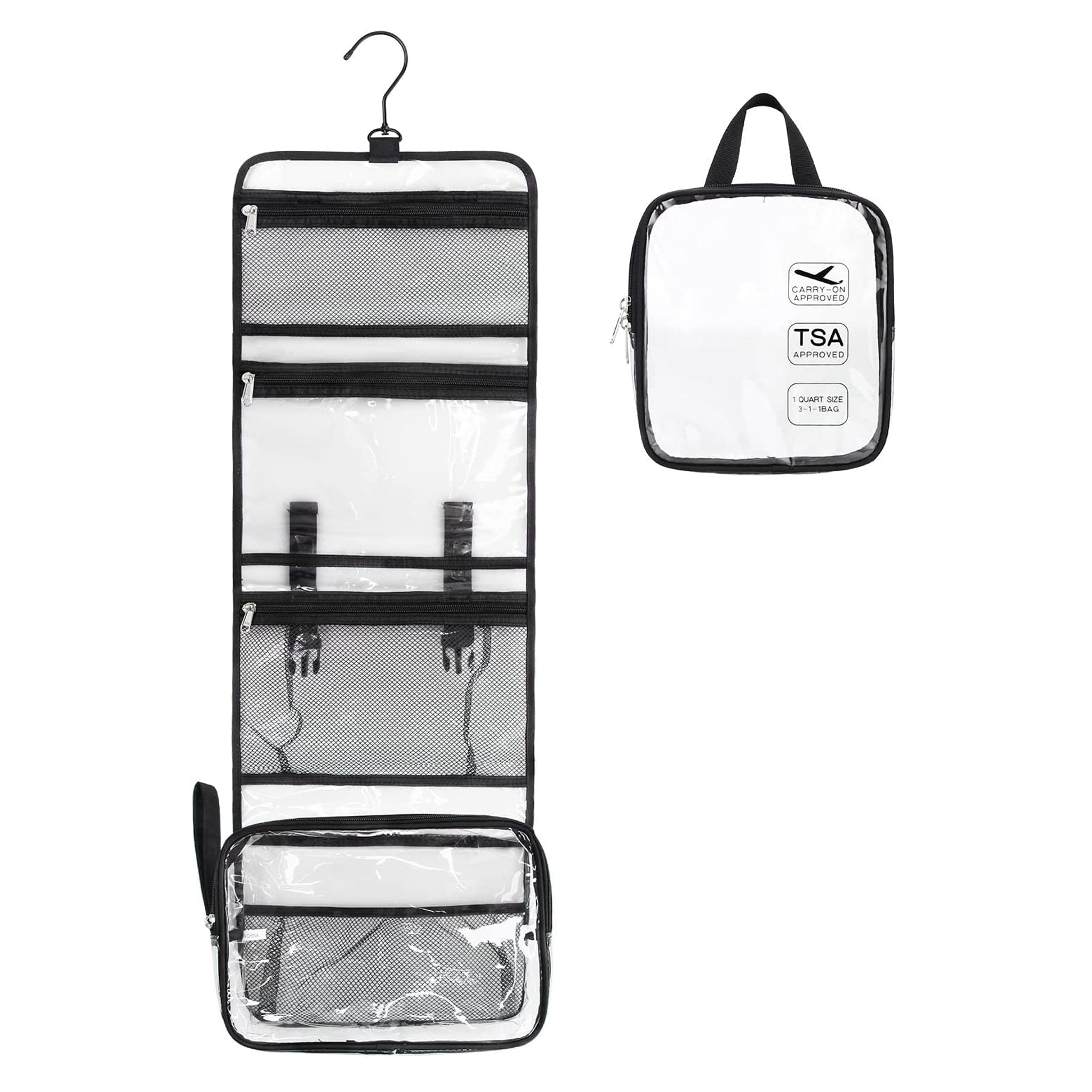 cheap clear travel toiletry bag exporter Clear Hanging Travel Toiletry Bag with TSA Approved – Baggily