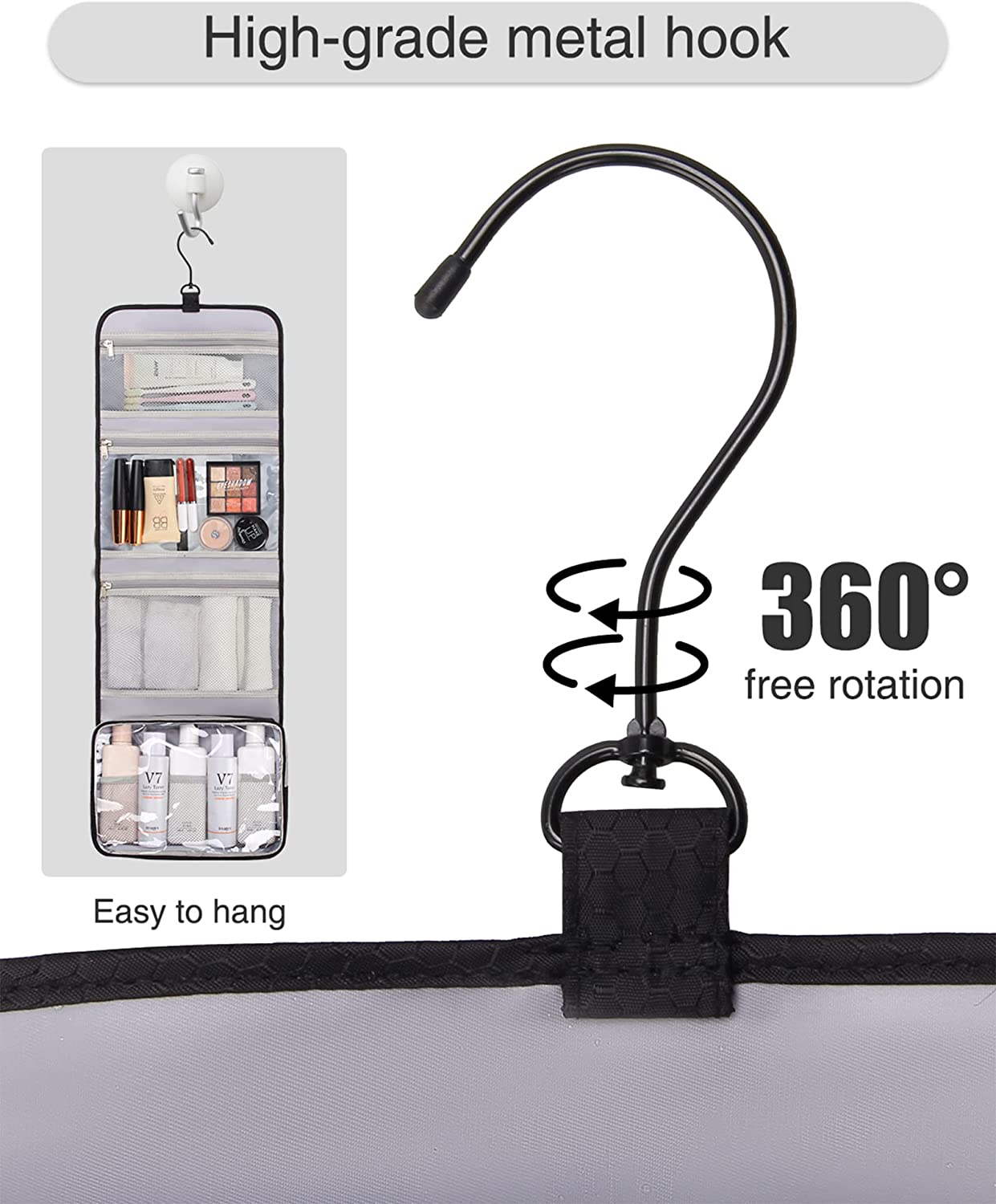 Relavel Travel Hanging Toiletry Bag(Black)