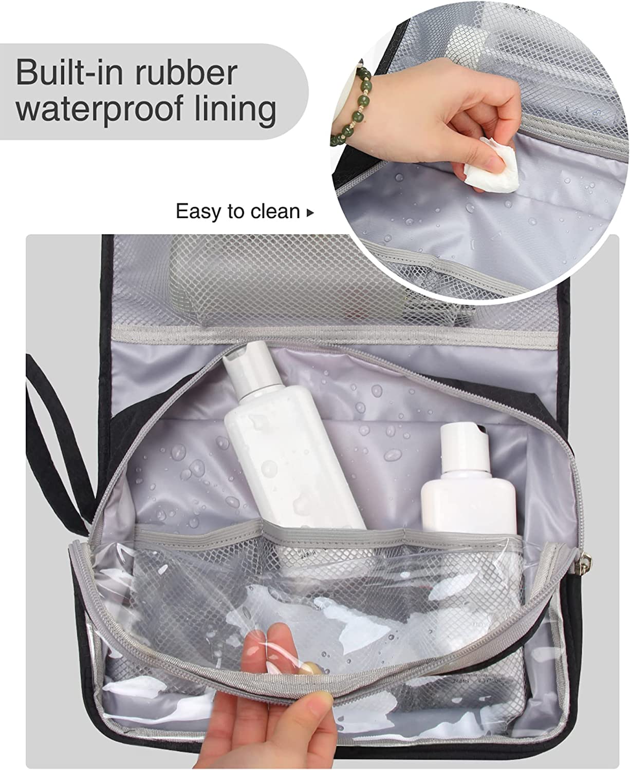 Relavel Travel Hanging Toiletry Bag(Black)