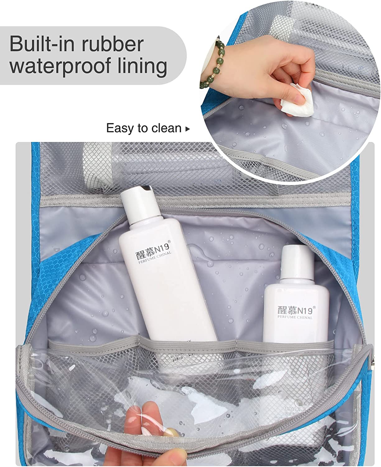 Relavel Travel Hanging Toiletry Bag(Blue)