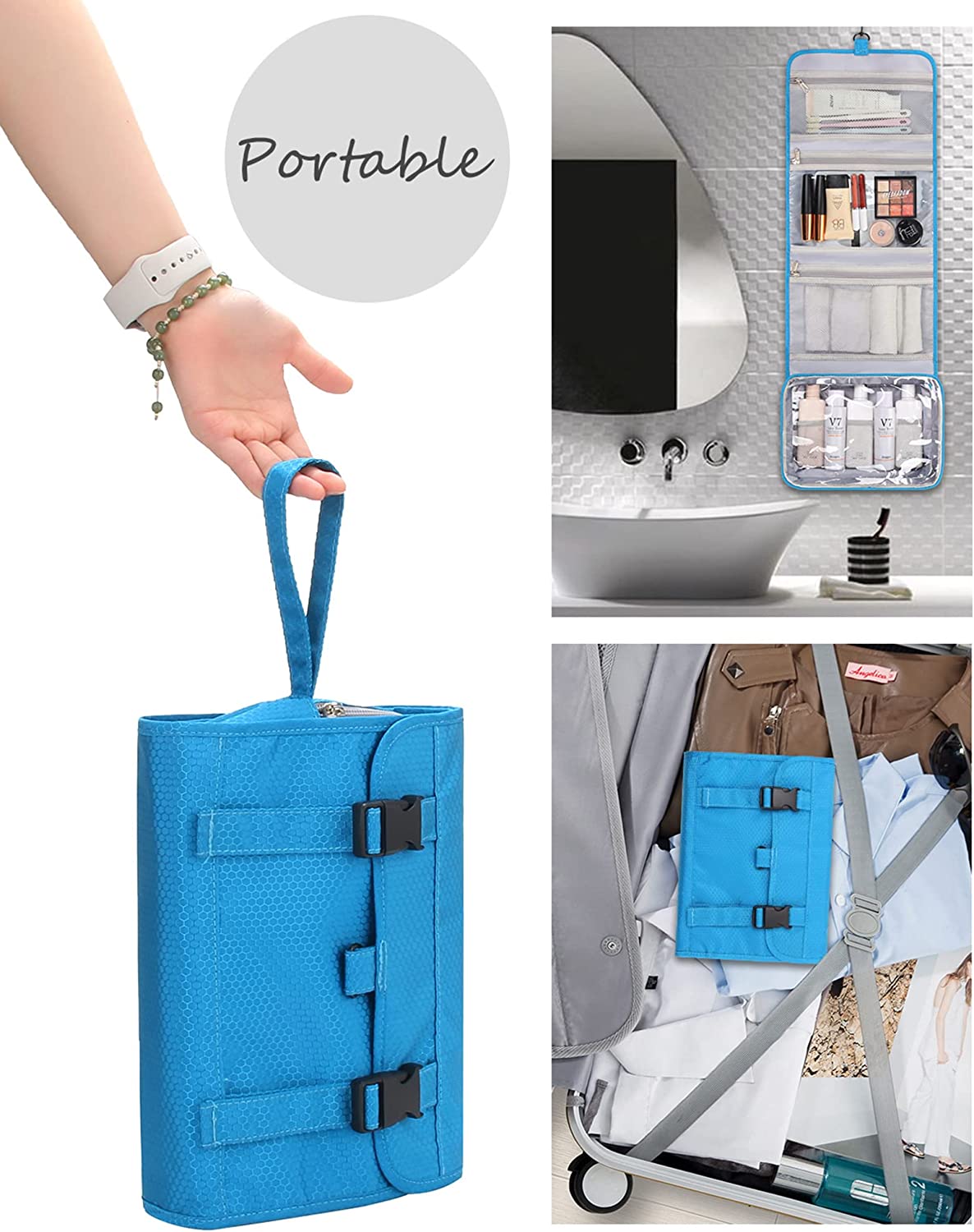 Relavel Travel Hanging Toiletry Bag(Blue)