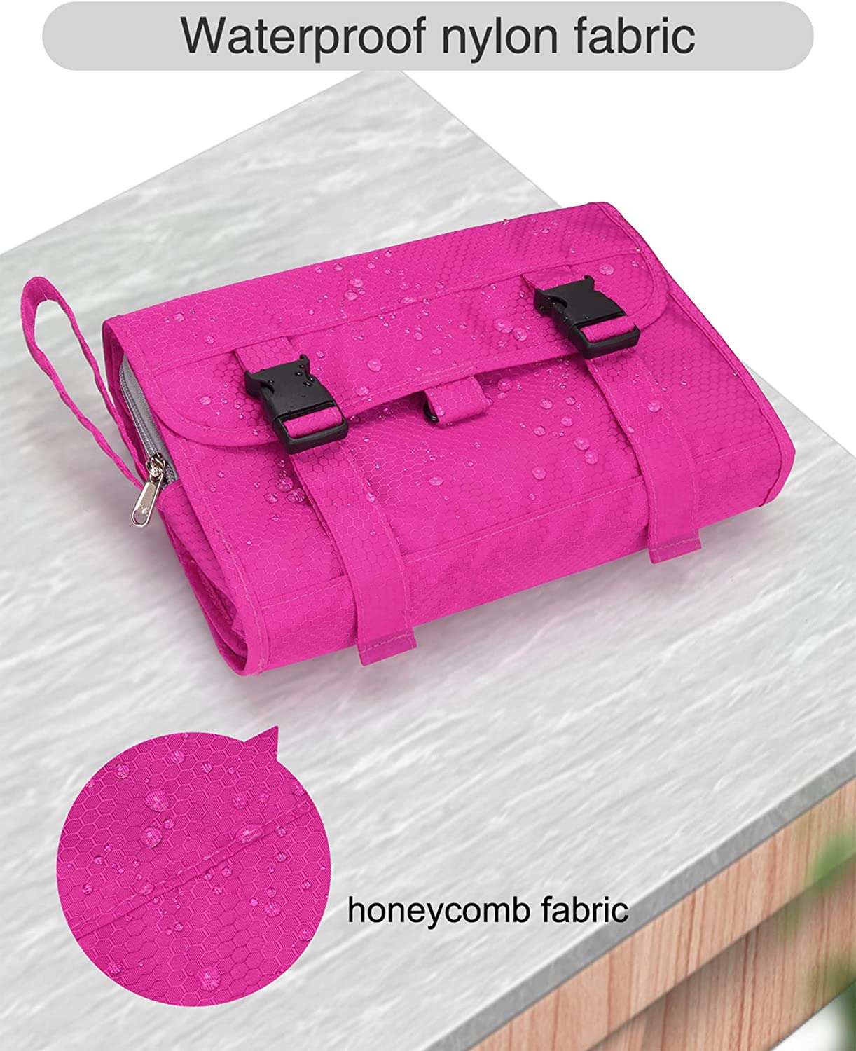 Relavel Travel Hanging Toiletry Bag(Hot Pink)