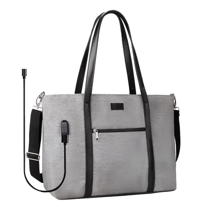 17.3 inch Large Gray Laptop Tote Bag – Baggily 17.3 inch Large Gray Laptop Tote Bag – Baggily