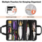 Hairstylist Traveling Roll Up Tool Bag with 8 Detachable Zipper Pouch, Heat Resistant Lining