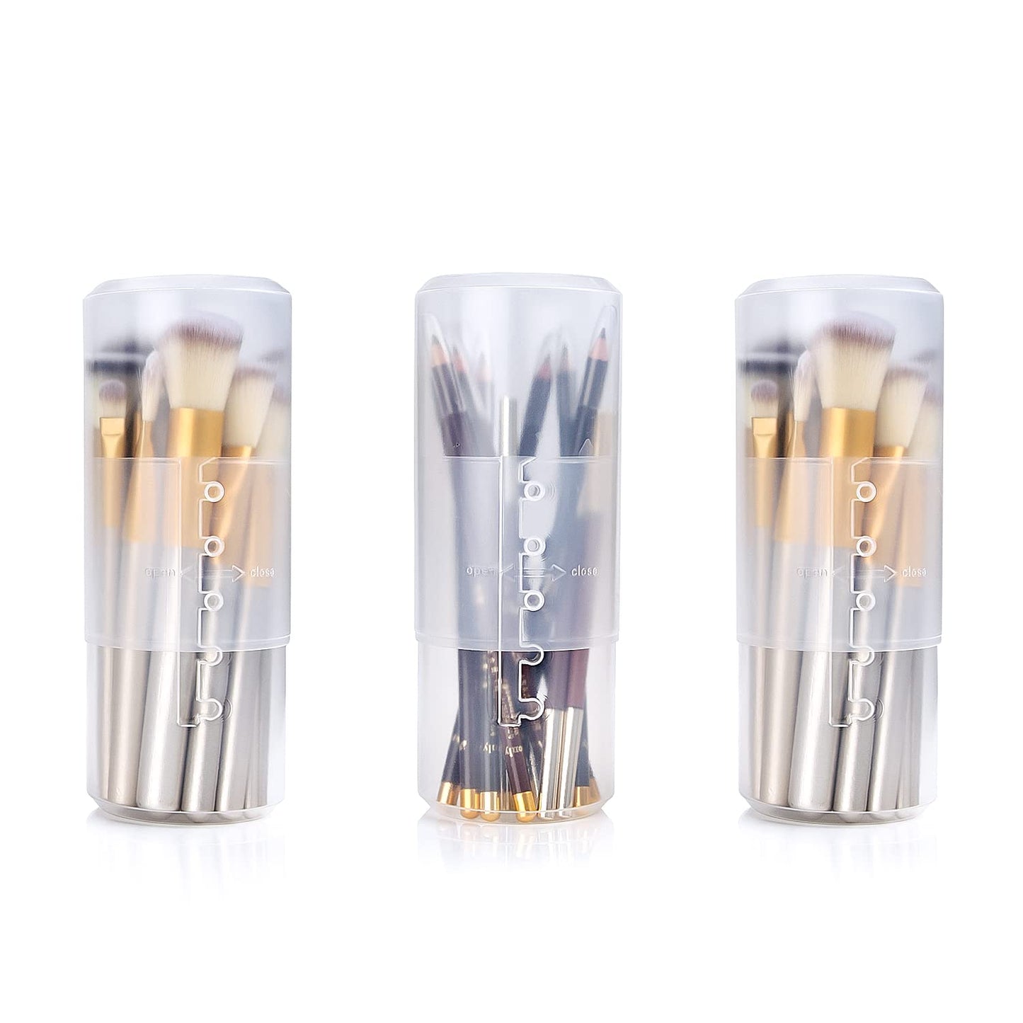 Retractable Makeup Brush Holders, Clear Travel Makeup Brush Case