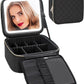 Relavel Black Small Makeup Case with Light Up Mirror