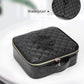 Black Quilted Leather Small Makeup Bag