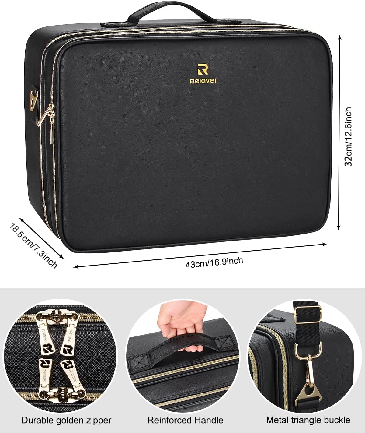 New Extra Large Makeup Case with Adjustable Dividers