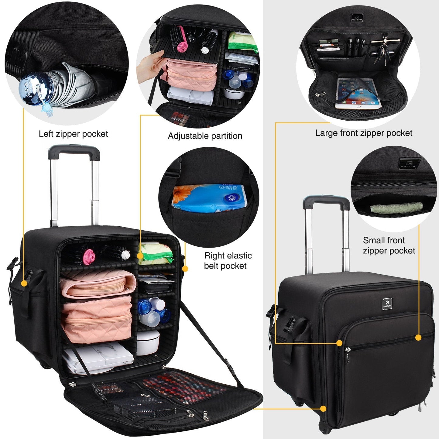 4 in 1 Rolling Makeup Case