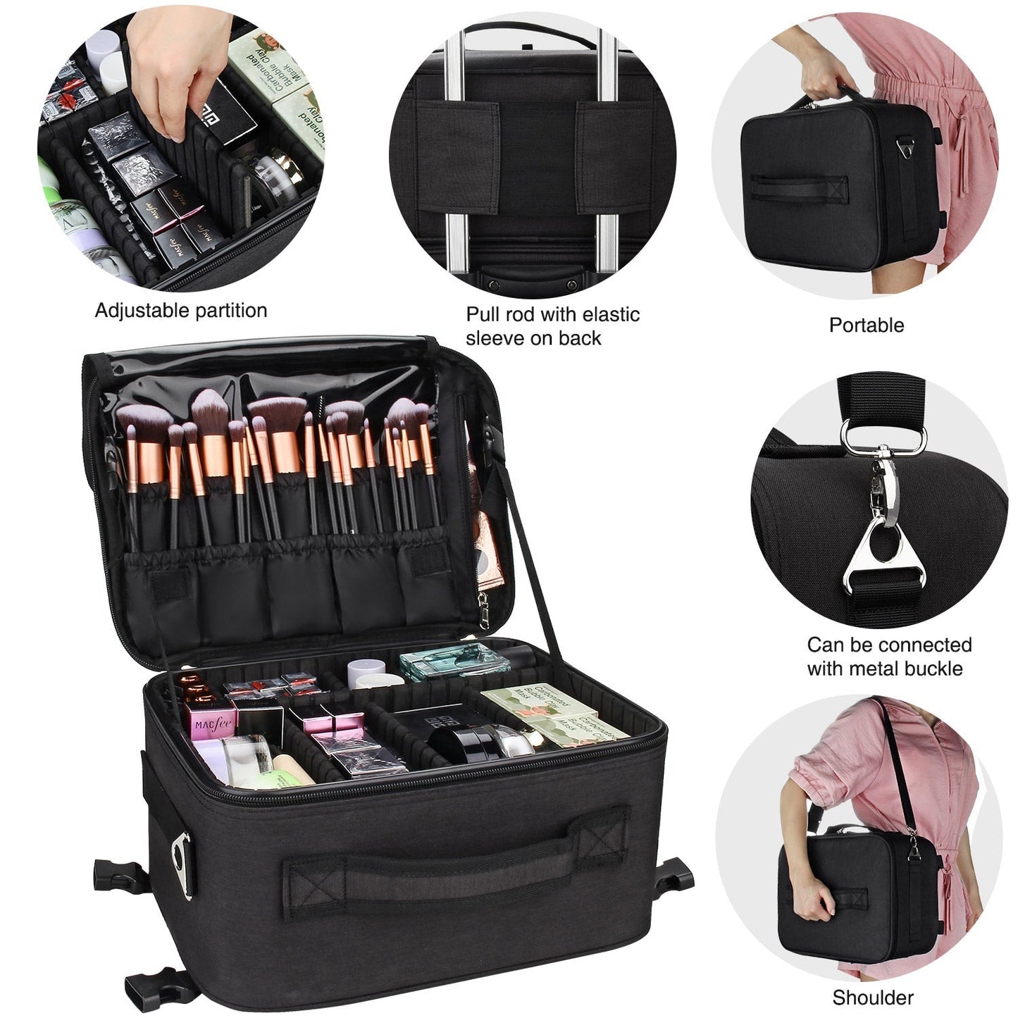 4 in 1 Rolling Makeup Case