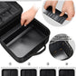 Black small makeup case with Plastic Adjustable Dividers