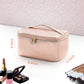 Large Portable Makeup Bag with Toiletries Brushes Slots and Divider-Rose Gold