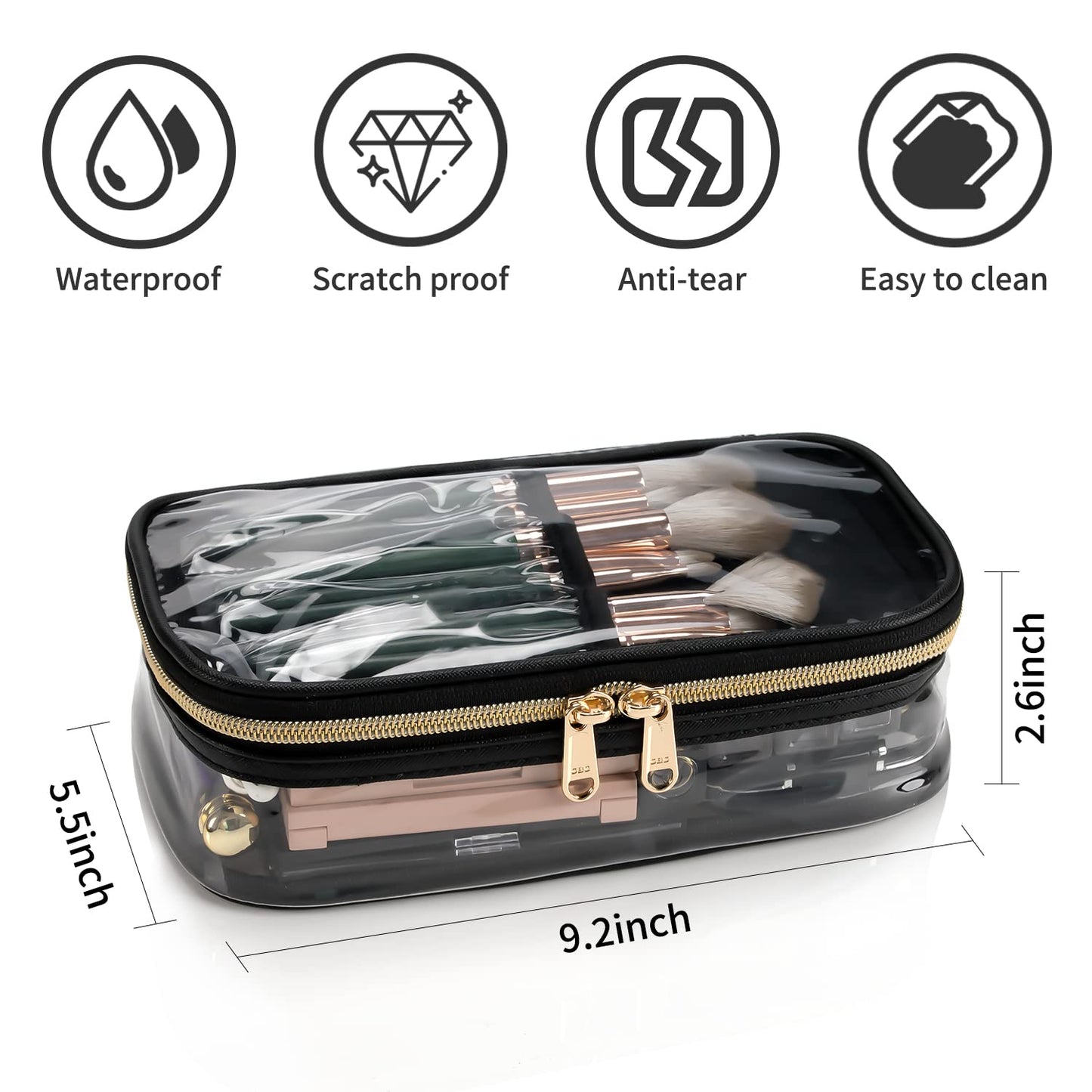 Relavel Portable Clear Makeup Bag