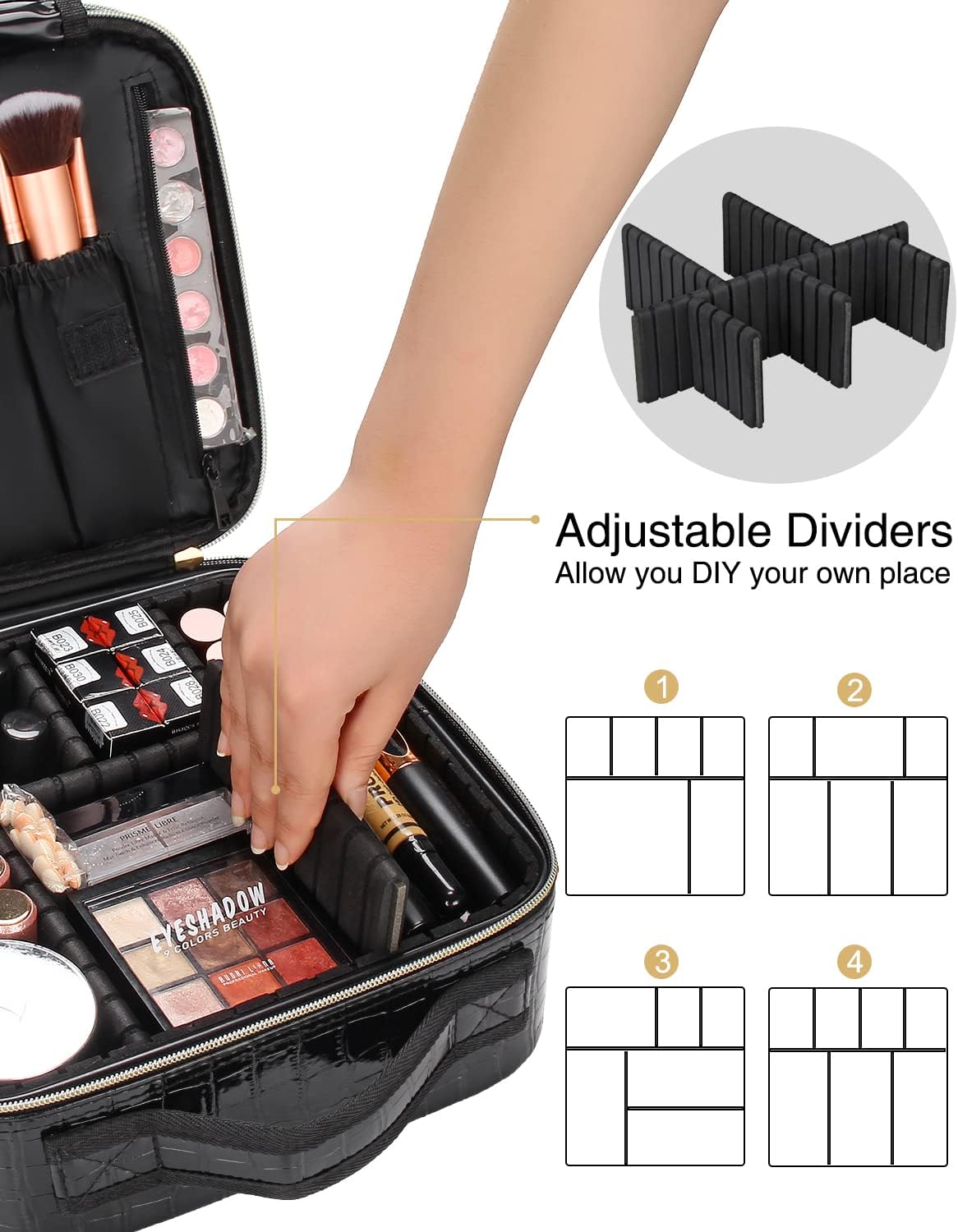 Professional Travel Makeup Case(Crocodile, Small)