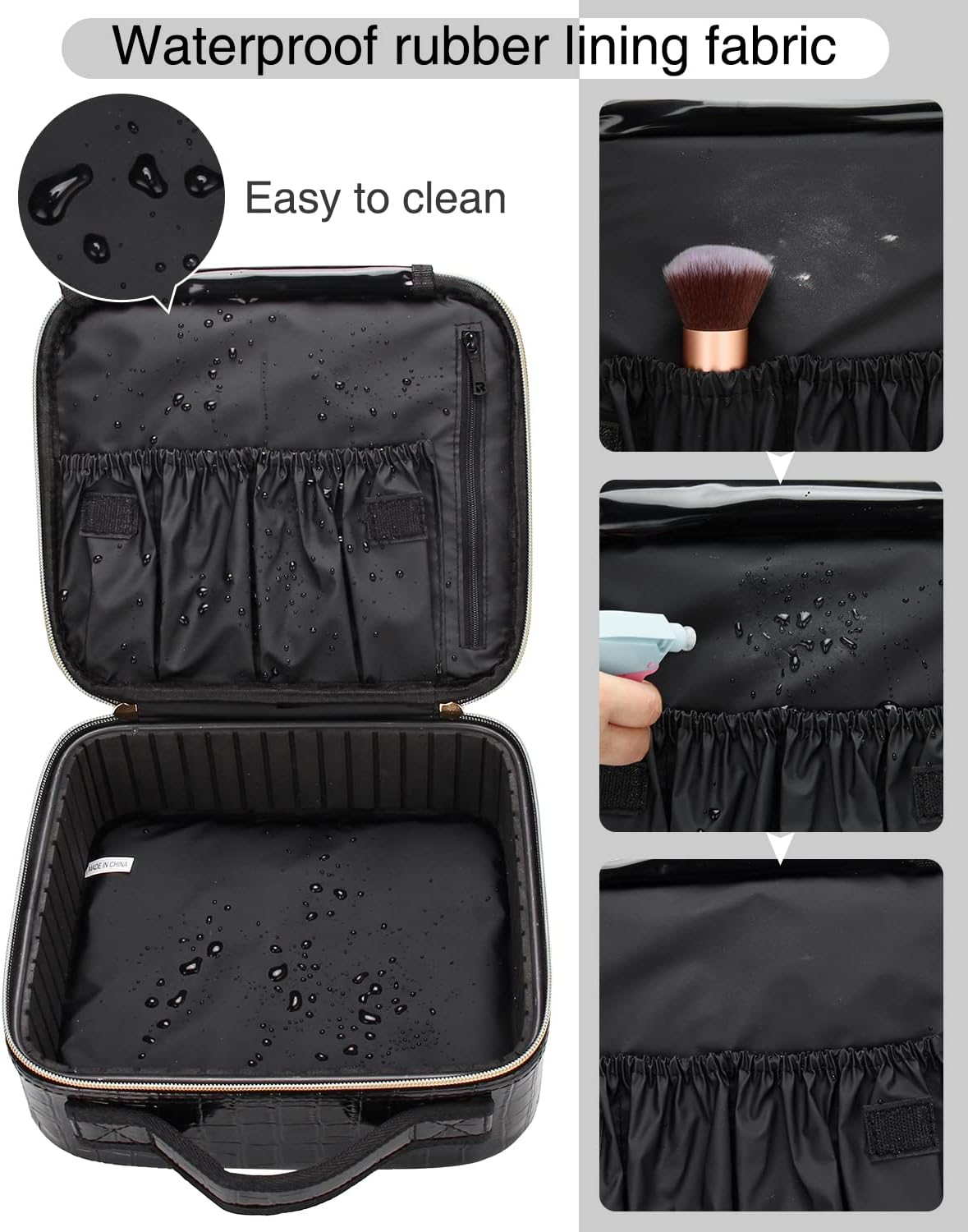 Professional Travel Makeup Case(Crocodile, Small)