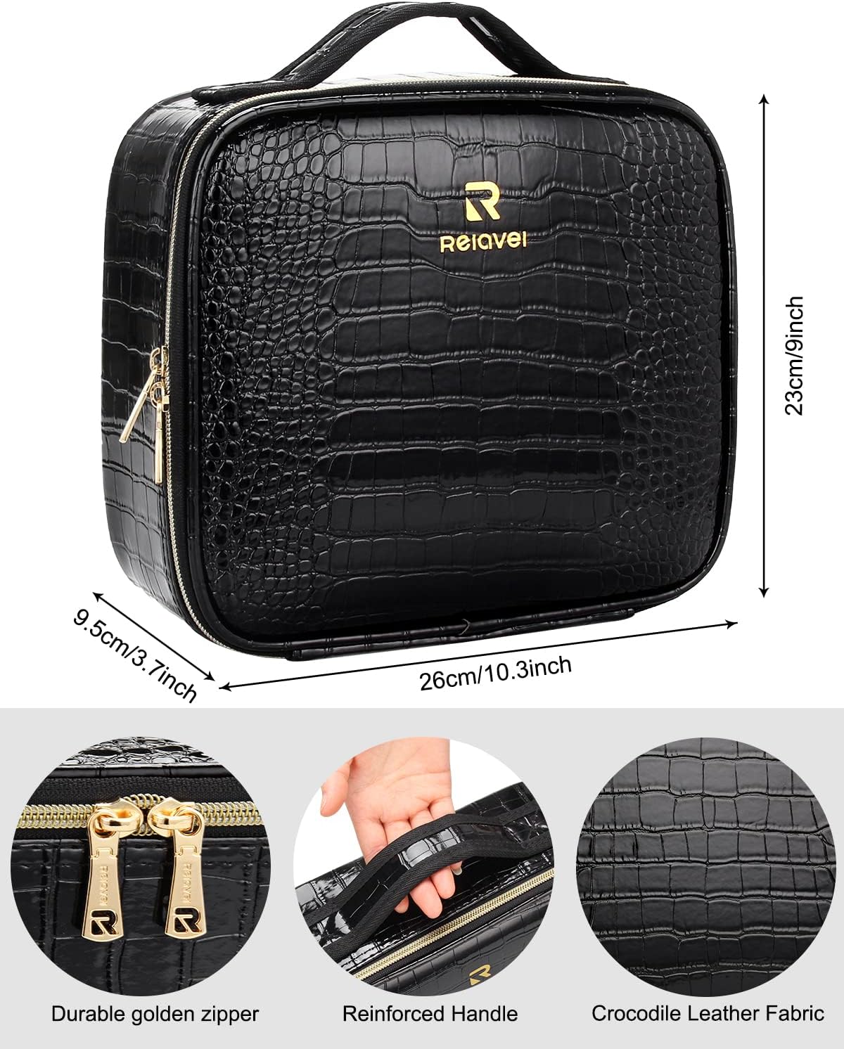 Professional Travel Makeup Case(Crocodile, Small)