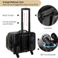 Rolling Extra Large 3 Layers Makeup Train Case with 3pcs Traveling Bags