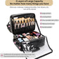 Rolling Extra Large 3 Layers Makeup Train Case with 3pcs Traveling Bags