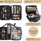 Rolling Extra Large 3 Layers Makeup Train Case with 3pcs Traveling Bags