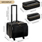 Rolling Extra Large 3 Layers Makeup Train Case with 3pcs Traveling Bags