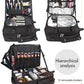 Rolling Extra Large Barber Makeup Backpack with Heat Insulation Layer and Adjustable Dividers