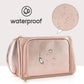 Small Makeup Bag, Makeup Pouch, Travel Cosmetic Organizer for Women and Girls (Oxford Cloth, Rose gold)