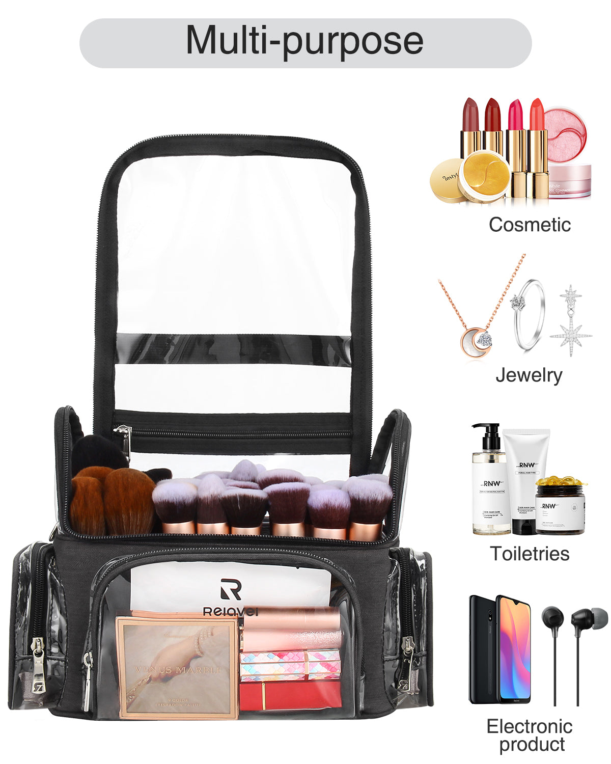 New Clear Separator Makeup Bag For Makeup Artists