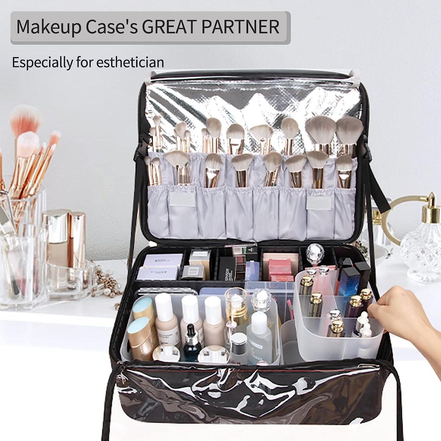 6 Pcs Stackable Clear Makeup Organizer Holder Set