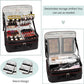 Black Extra Large Makeup Case with Washable Plastic Divider and Heat Insulation Layer