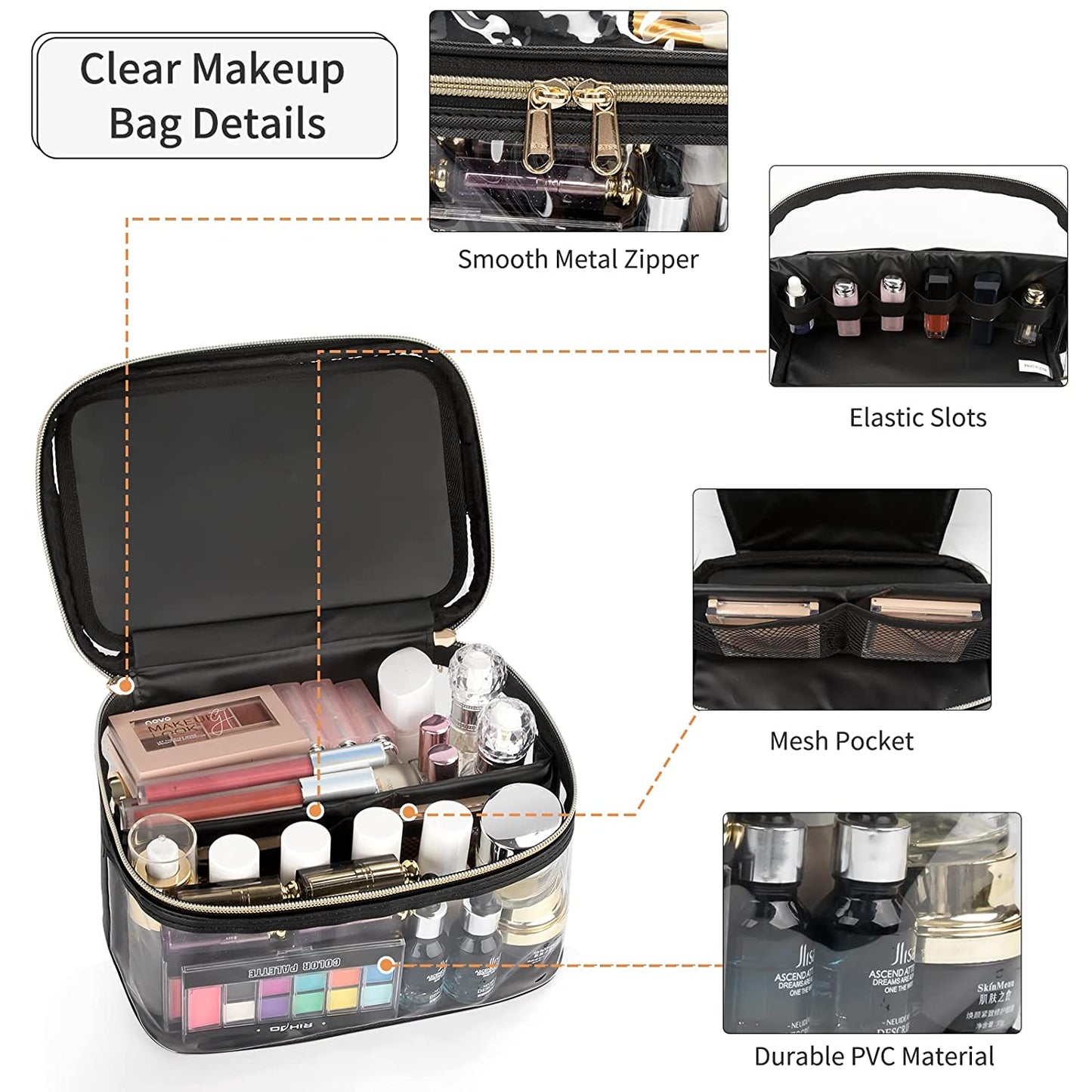 Relavel Clear Travel Makeup Bags