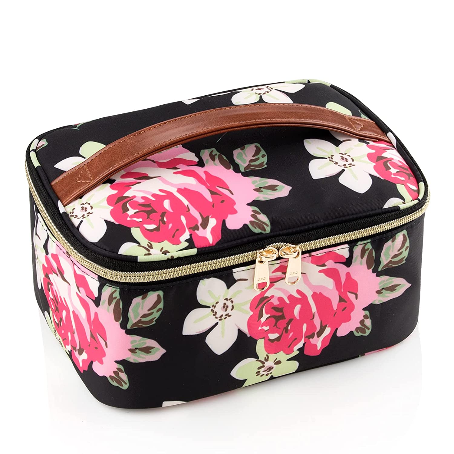 Large Portable Makeup Bag with Toiletries Brushes Slots and