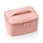 Large Portable Makeup Bag with Toiletries Brushes Slots and Divider-Pink