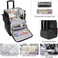 Large Makeup Train Case with 4 Clear Travel Makeup Storage Bags Set