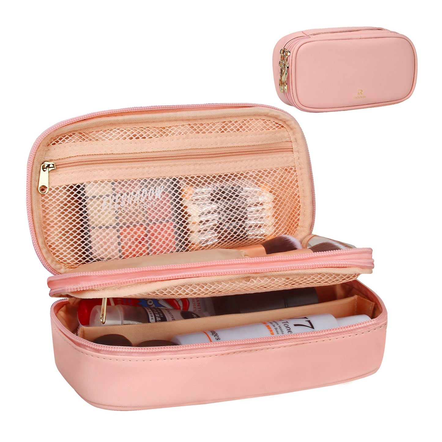 Makeup Bag Travel Cosmetic Bag for Women Girls Pink