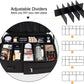 New Professional  Extra Large Makeup Bag for Makeup Artists, with Adjustable Plastic Divider (Black)