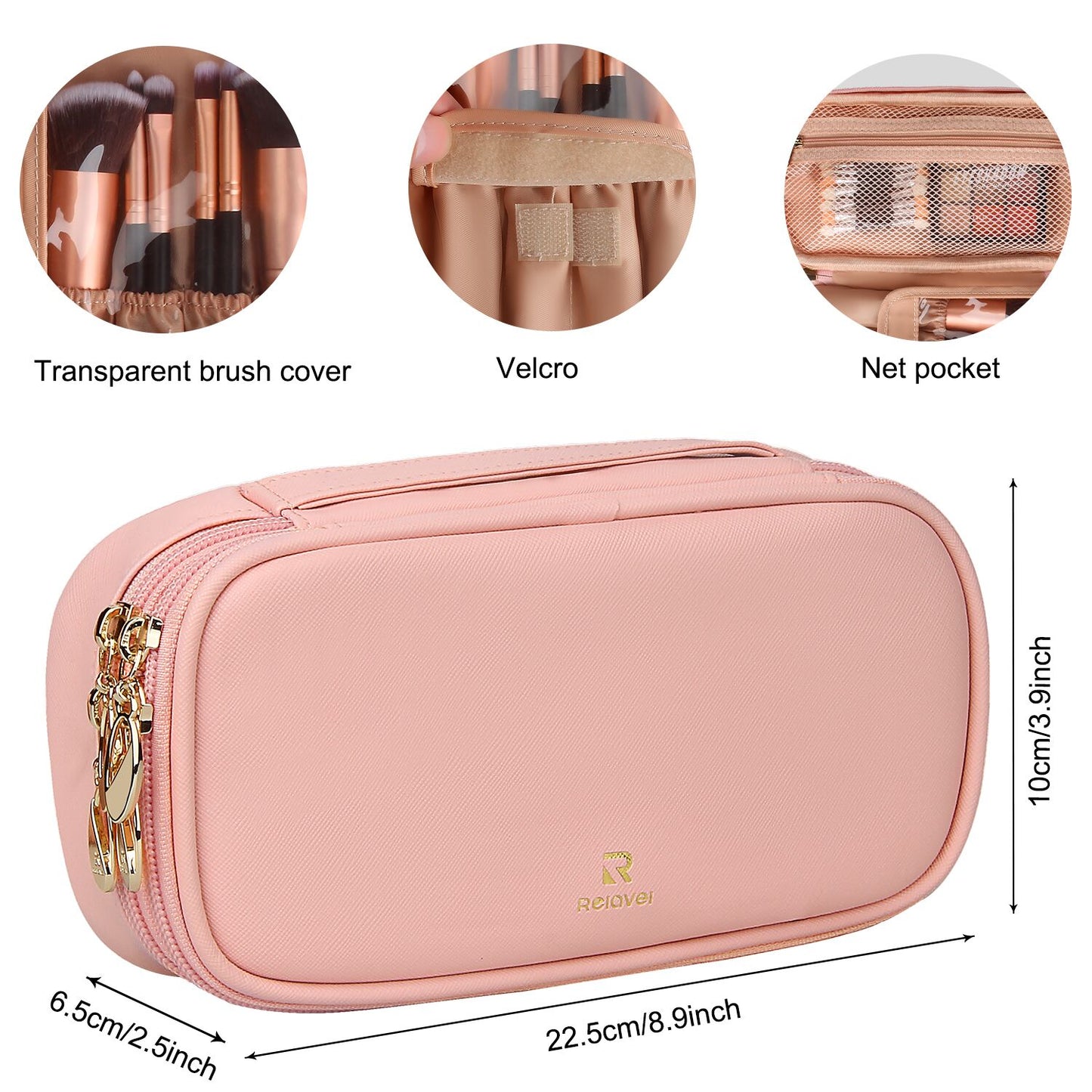 Makeup Bag Travel Cosmetic Bag for Women Girls Pink