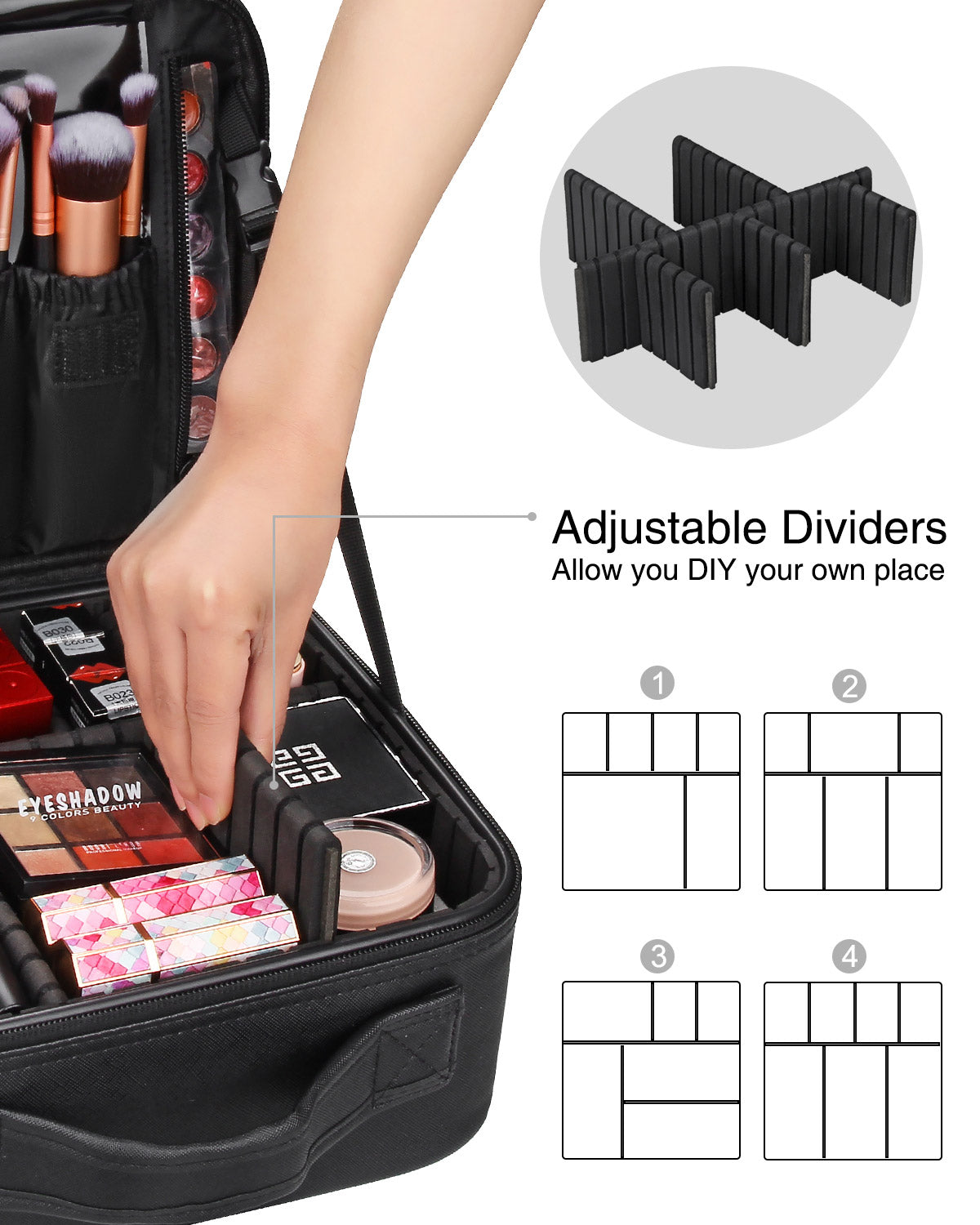 Makeup Organizer Bag 2-Layers Train Case