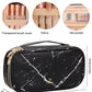 Marble Black Small Travel Makeup Bag Cosmetic Bag