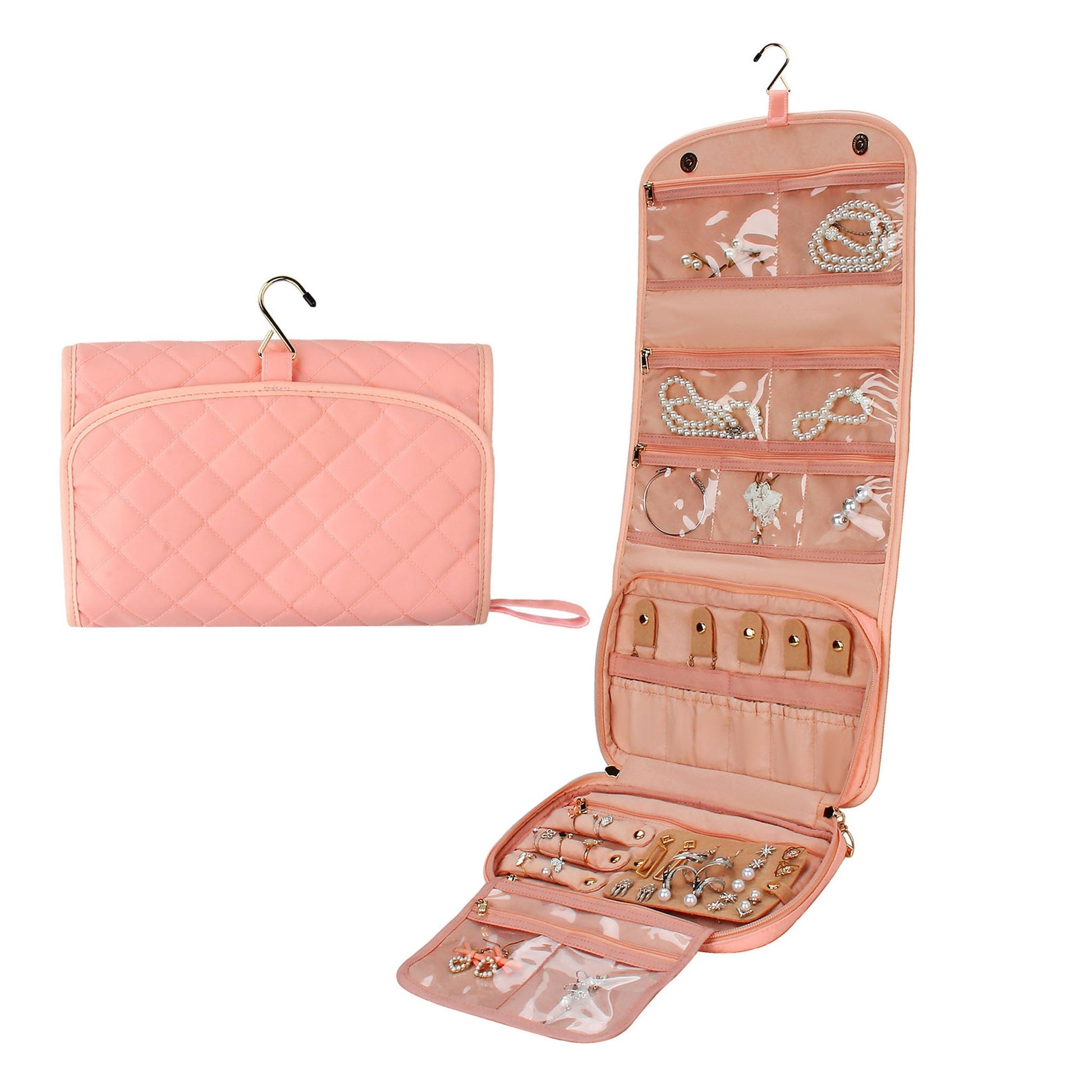 Pink Travel Jewelry Organizer Bag – Baggily