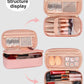 Pink Travel Cosmetic Bag for Women Girls Makeup Brushes Bag Portable 2 Layer Cosmetic Case