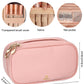 Pink Travel Cosmetic Bag for Women Girls Makeup Brushes Bag Portable 2 Layer Cosmetic Case