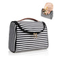 Travel Makeup Bag, Ethereal Cosmetic Bag for Women Portable Makeup Organizer Bag Upgrade Nylon Toiletry Bag Women Waterproof (Black Stripe)