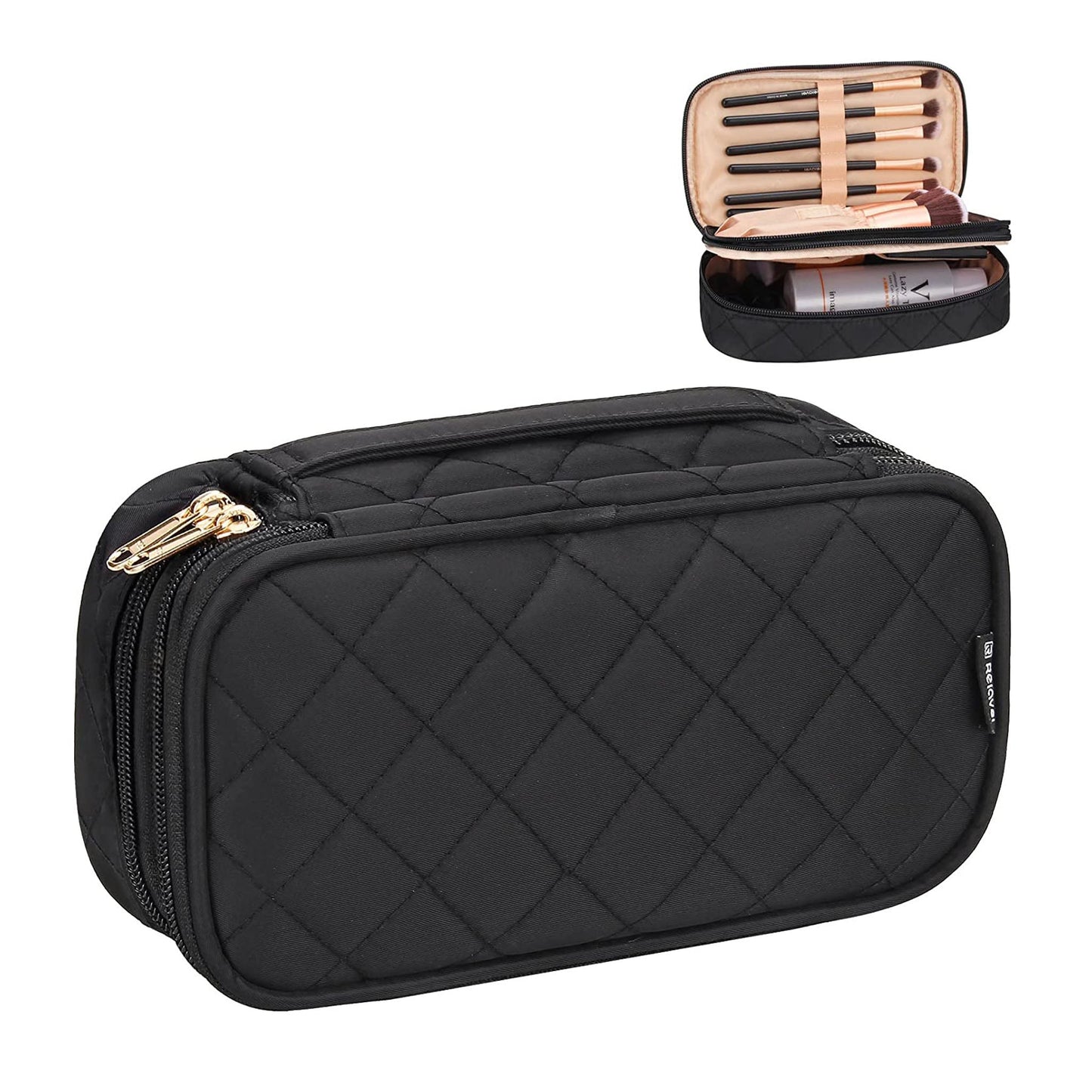 Relavel Small 2 Layer Travel Makeup Bag