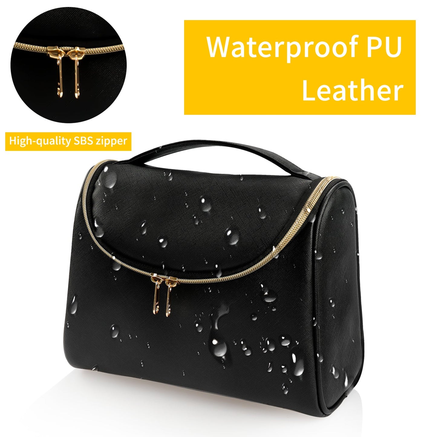 Travel Waterproof Makeup Bag-Black.