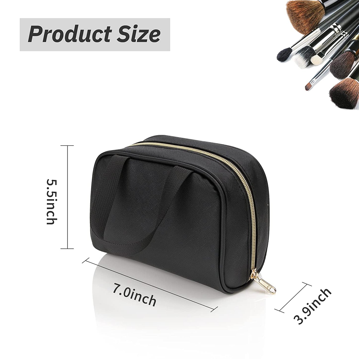 Small Travel Cosmetic Bag with Handle